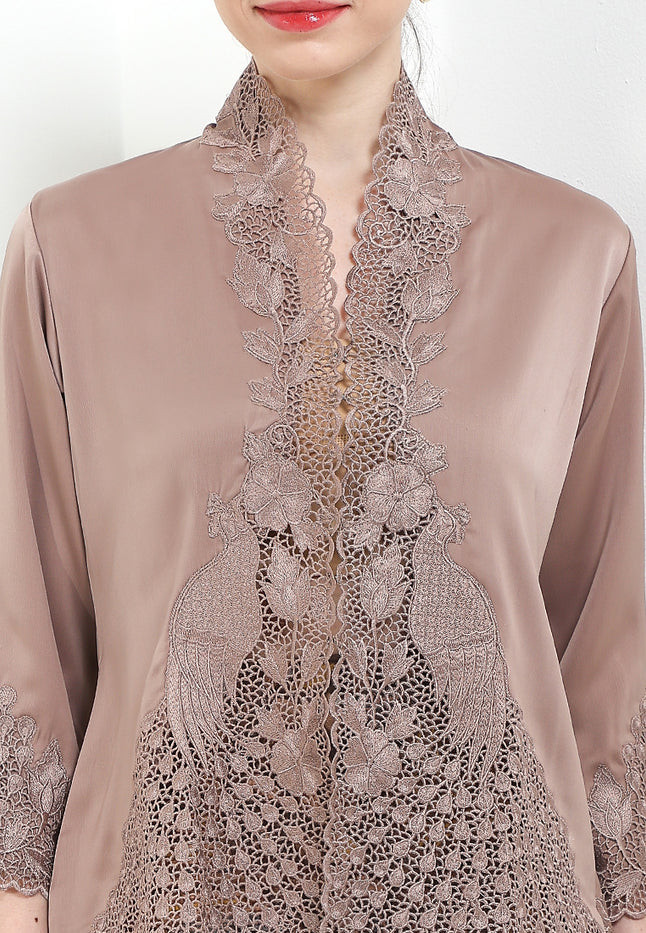 Embroidery Kebaya 7/8-Sleeve>Peacock Unicolor