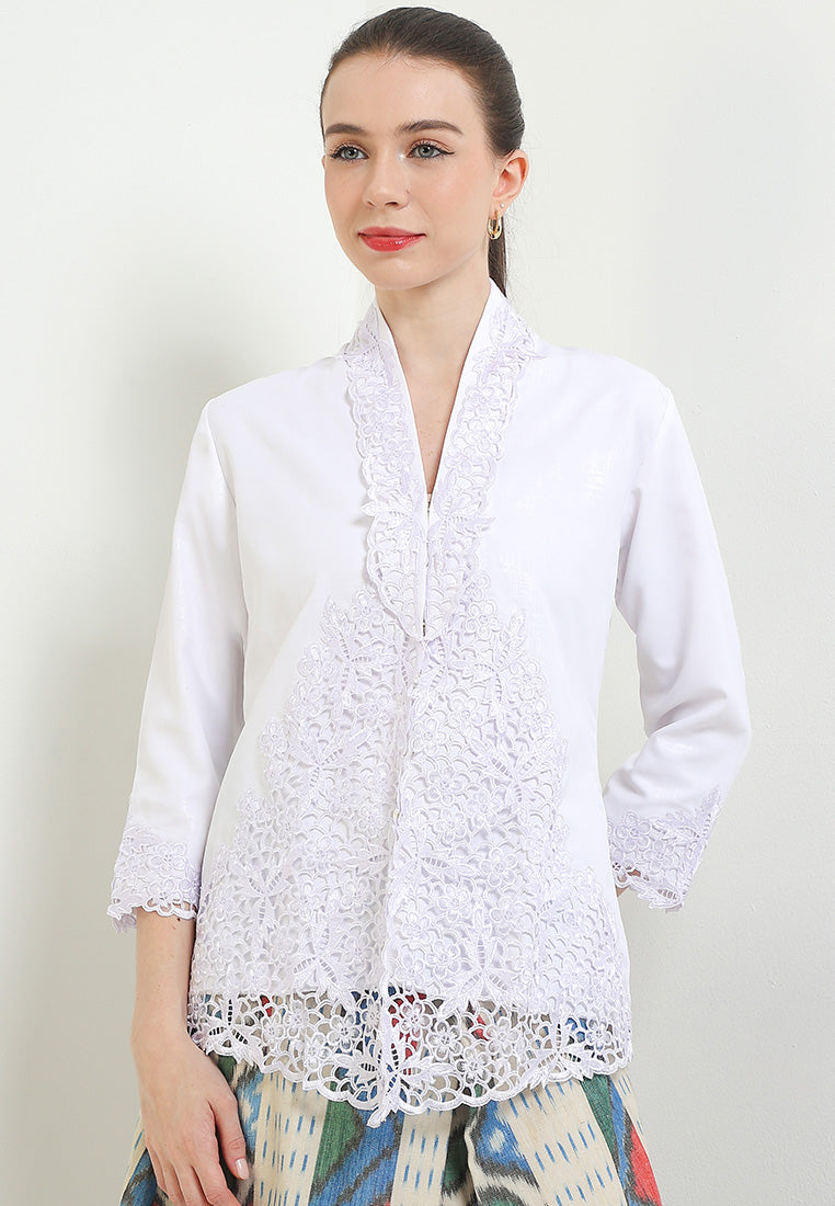 Embroidery Kebaya 7/8-Sleeve>PepayaLeaves Unicolor