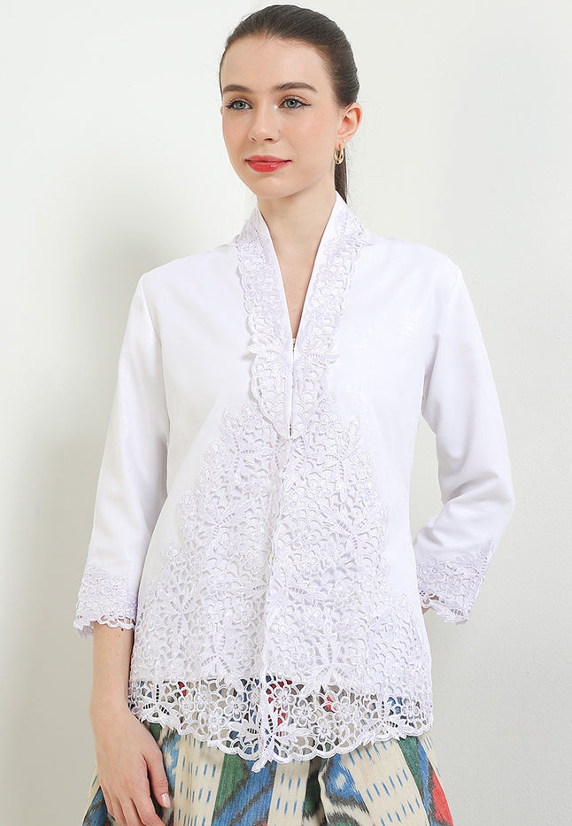 Embroidery Kebaya 7/8-Sleeve>PepayaLeaves Unicolor