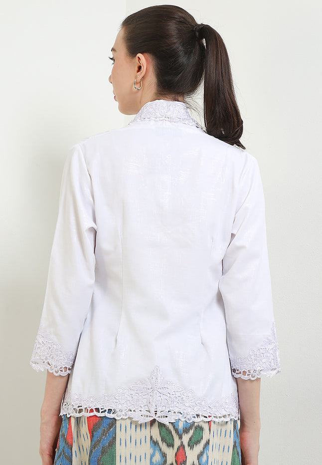 Embroidery Kebaya 7/8-Sleeve>PepayaLeaves Unicolor