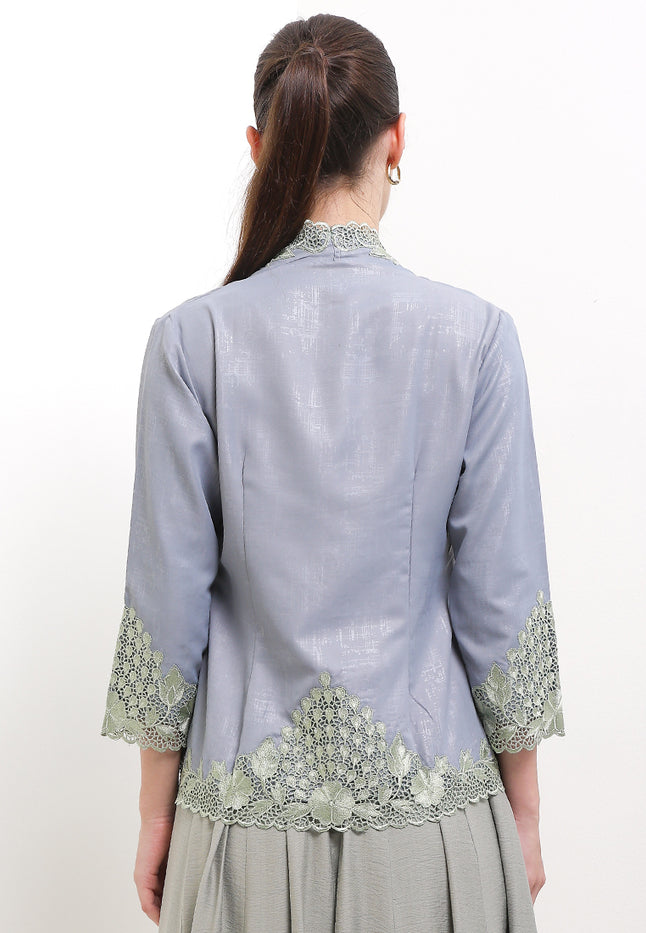 Embroidery Kebaya 7/8-Sleeve>Peacock Unicolor