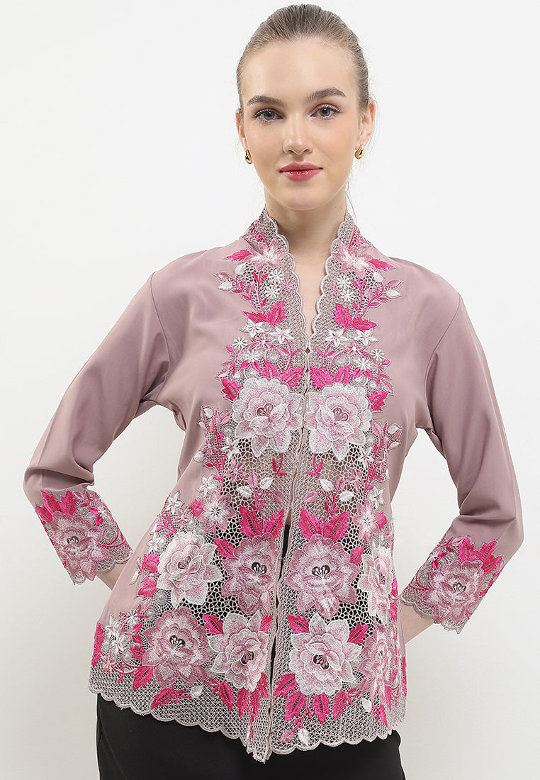 Embroidery Kebaya 7/8-Sleeve>Rose Pinky Colorful