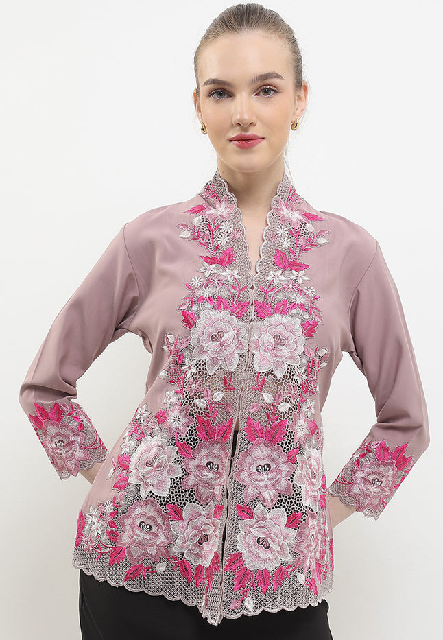 Embroidery Kebaya 7/8-Sleeve>Rose Pinky Colorful