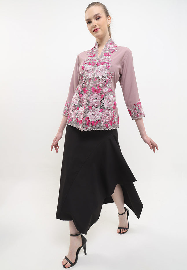Embroidery Kebaya 7/8-Sleeve>Rose Pinky Colorful