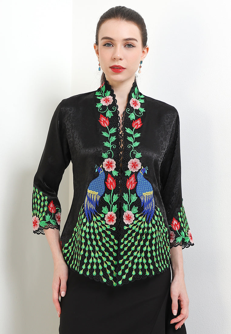 Embroidery Kebaya 7/8-Sleeve>Peacock Colored