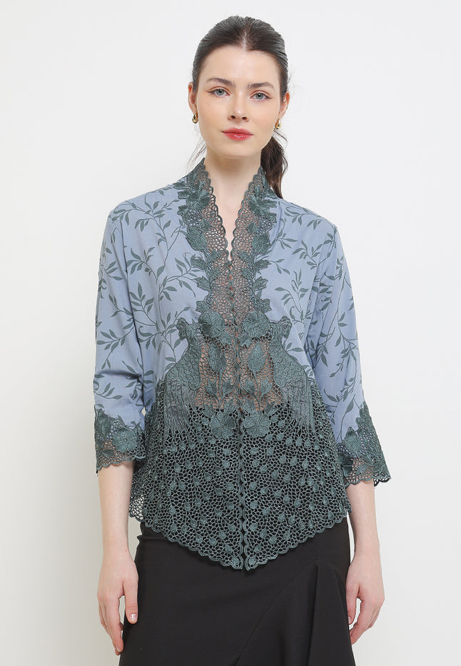 Embroidery Kebaya 7/8-Sleeve>Peacock UniContrast