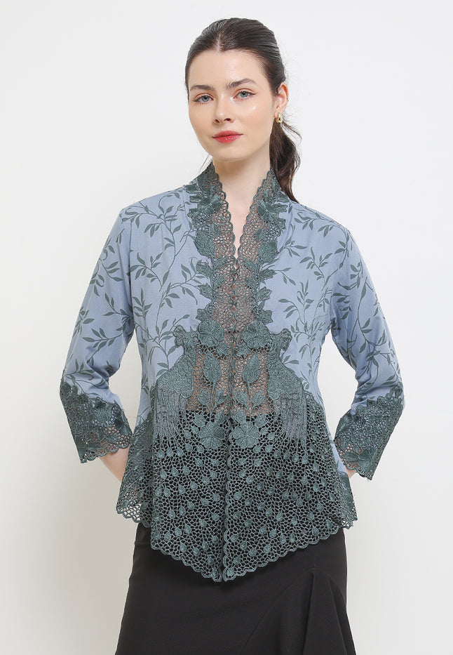 Embroidery Kebaya 7/8-Sleeve>Peacock UniContrast