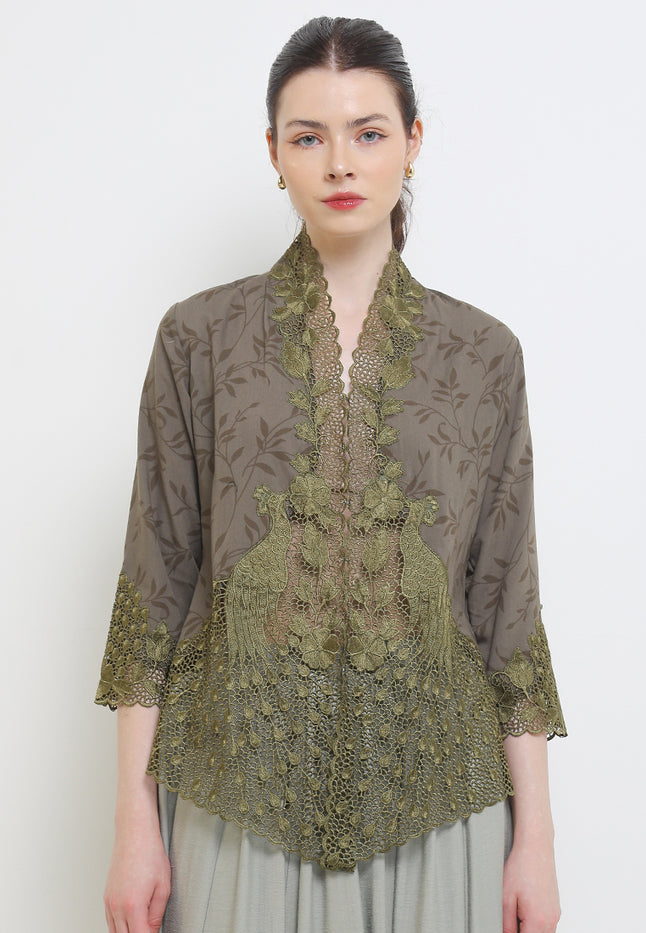 Embroidery Kebaya 7/8-Sleeve>Peacock UniContrast