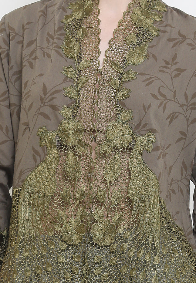 Embroidery Kebaya 7/8-Sleeve>Peacock UniContrast