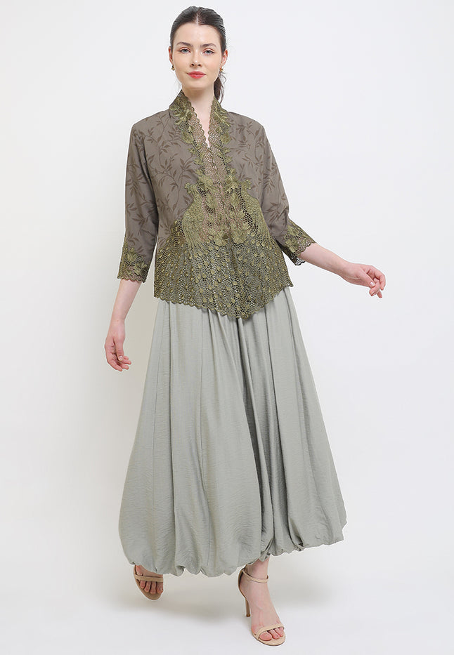 Embroidery Kebaya 7/8-Sleeve>Peacock UniContrast