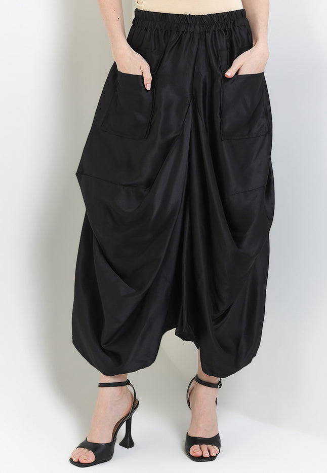 Elastic-waisted Culotte Asymmetric