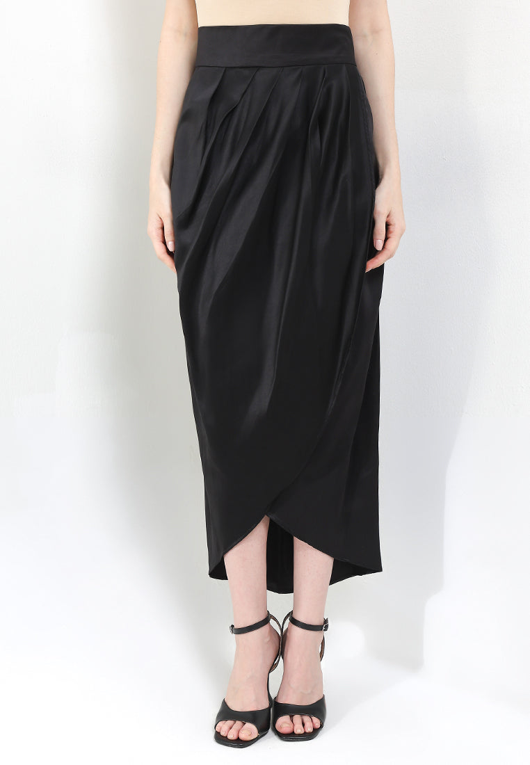 MAXI Skirt HighWaist Pleated Cross Over-BKK