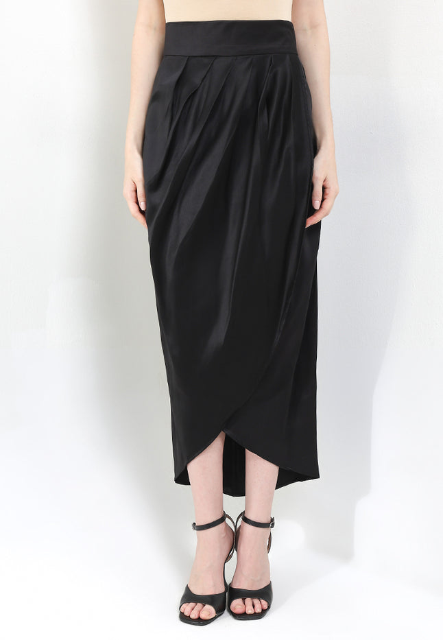 MAXI Skirt HighWaist Pleated Cross Over-BKK