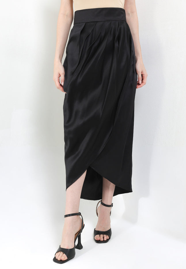 MAXI Skirt HighWaist Pleated Cross Over-BKK