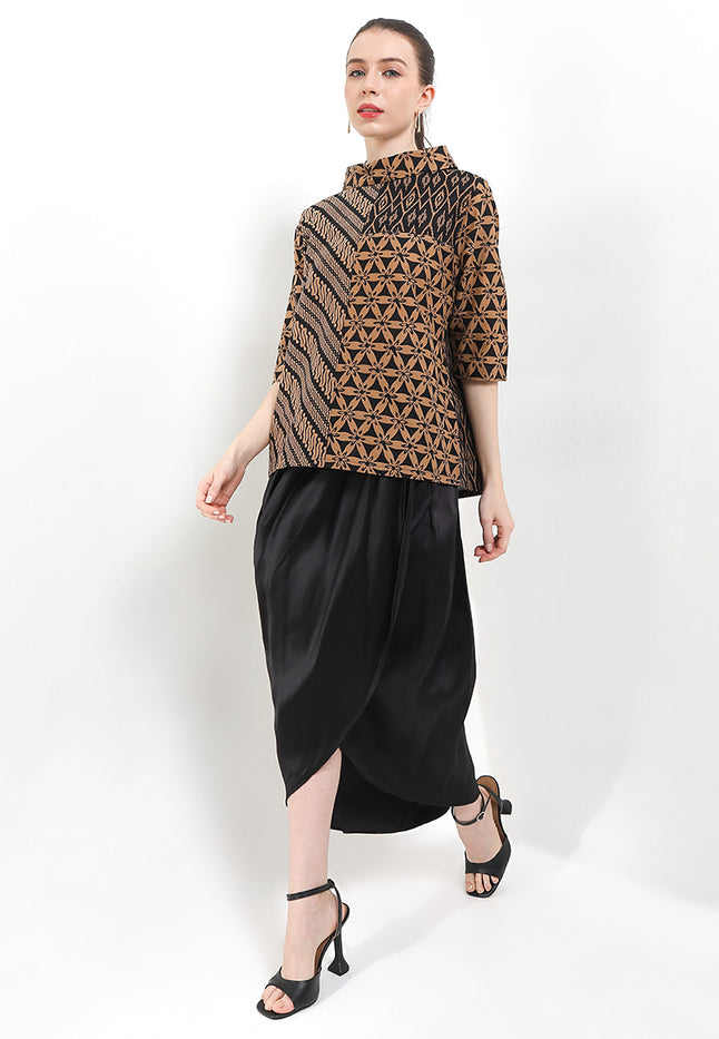 MAXI Skirt HighWaist Pleated Cross Over-BKK