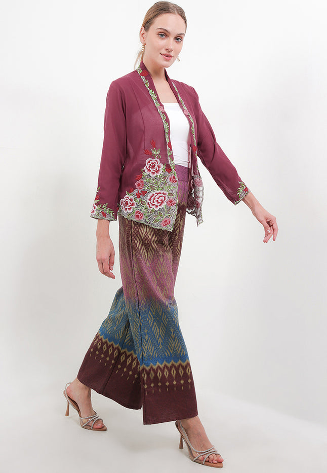 Elastic-Waisted Long Pants Batik Rang2-PINK