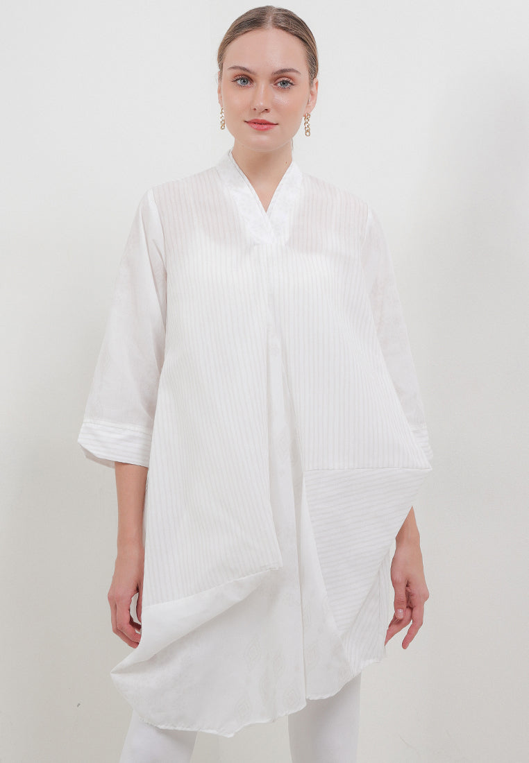 TUNIC Asymmetric V-Double 7/8/Sleeve Cut&Sew