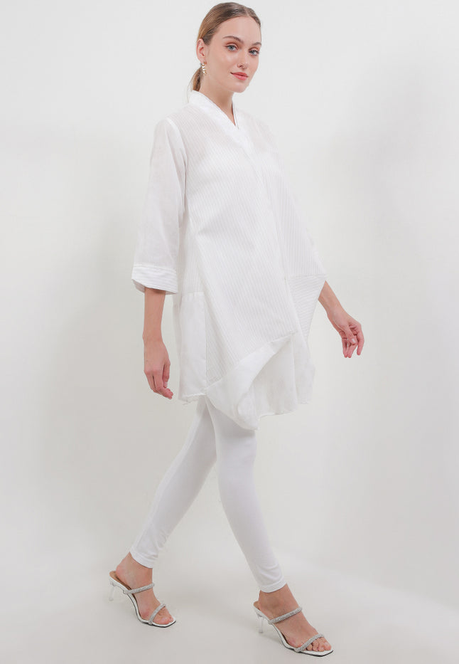 TUNIC Asymmetric V-Double 7/8/Sleeve Cut&Sew