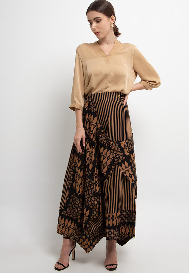 Elastic Waisted Long Pants&Skirt Aladin Cut&Sew