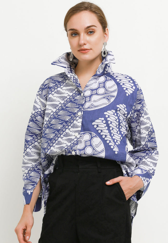 Woman's Shirt Back-FullCloq Long/Slv Cut&Sew