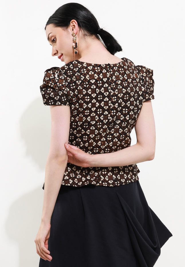 Blouse Peplum Asymetris Slv-CAP+Tricot