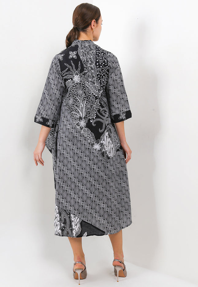 Asymmetric Dress V-Double Long/Slv Tara Cut&Sew+Lining