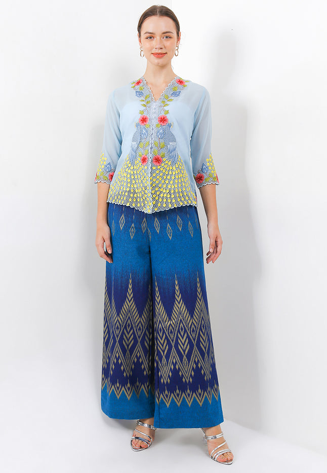 Embroidery Kebaya 3/4-length Sleeves  Peacock-Color